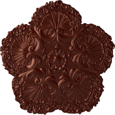 Ekena Millwork Shell Ceiling Medallion, Hand-Painted Antique Copper, 25 5/8"OD x 1"P CM25SHACS